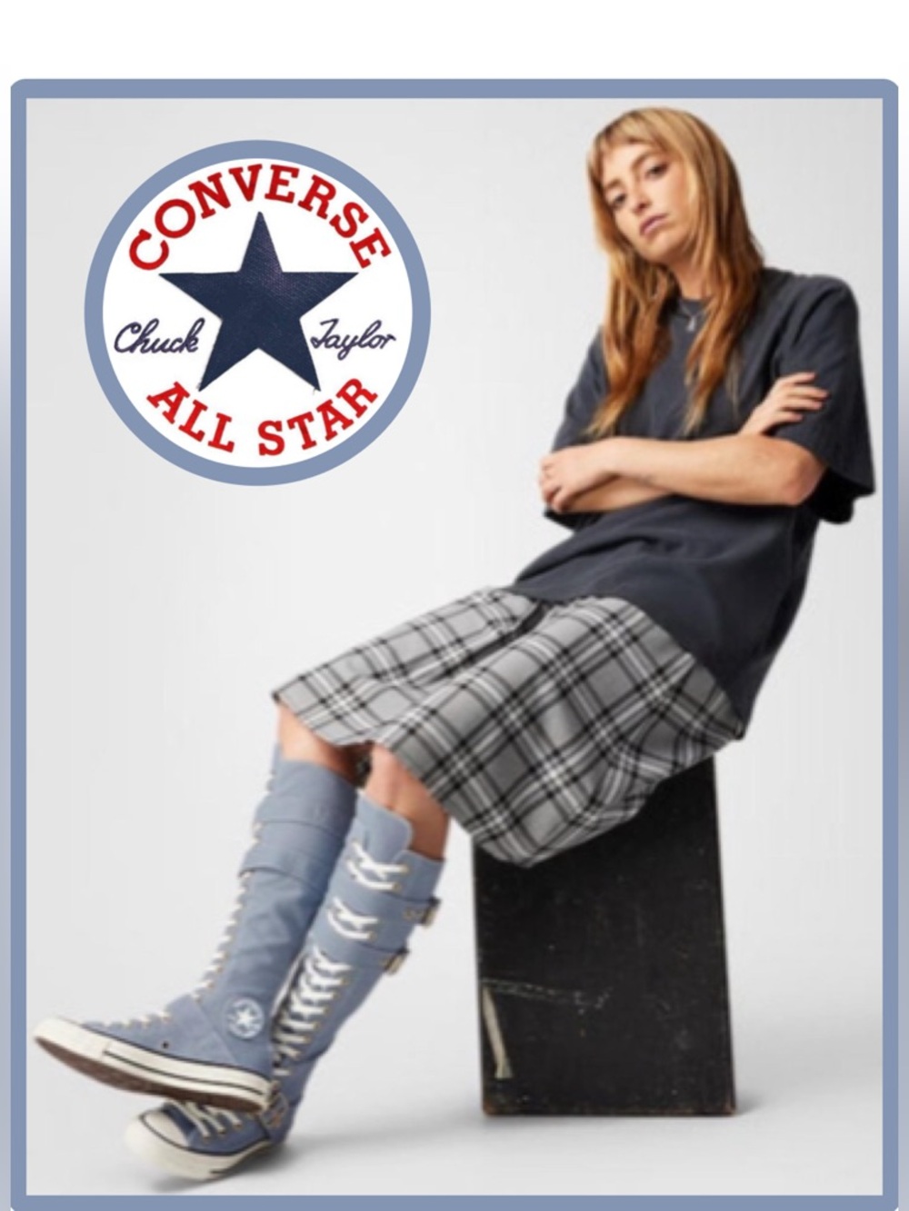 🆕 Converse Chuck Taylor XXHi Buckle Hi Top Shoes Women 7.5 Men 5.5 
Blue|White
